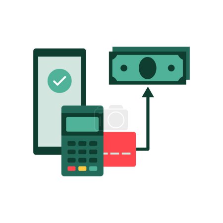 Téléchargez les illustrations : Micro ATM et retrait d'argent icône isolée - en licence libre de droit
