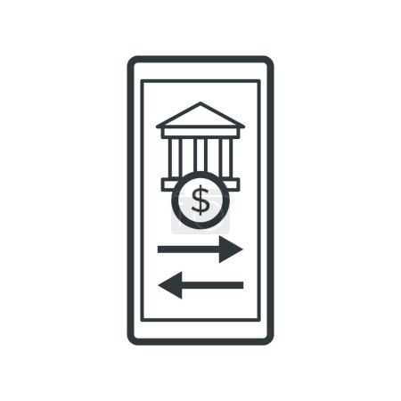 Ilustración de Banca móvil y pagos en línea icono aislado - Imagen libre de derechos