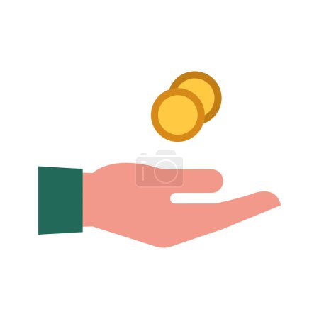 Ilustración de Empresario mano recibir dinero, concepto de pagos y gastos, icono aislado - Imagen libre de derechos
