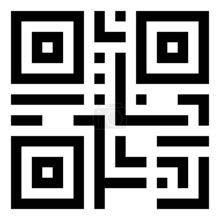 Téléchargez les illustrations : Exemple d'icône vectorielle isolée de balayage de code QR - en licence libre de droit
