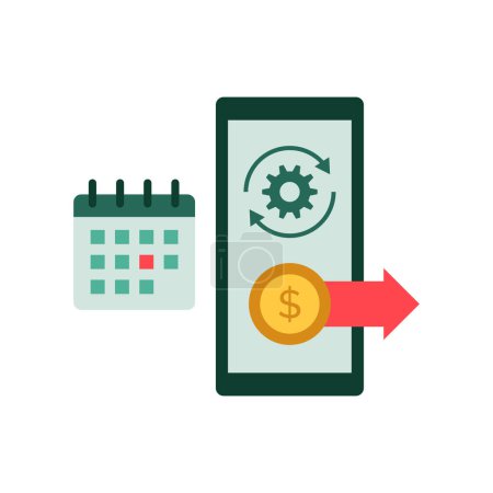 Illustration for Automatic bill payment and subscriptions, isolated icon - Royalty Free Image