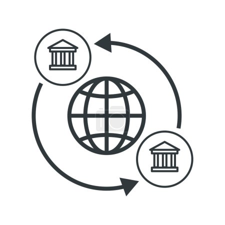 Téléchargez les illustrations : Virement bancaire et paiements icône isolée, concept bancaire - en licence libre de droit