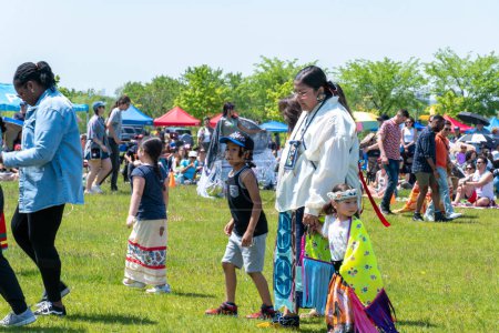 Photo for 2-Spirit Pow wow, hosted by 2-Spirited People of the 1st Nations. Competition and celebration. Powwow Indigenous performers: Toronto, Ontario, Canada - May 27, 2023. - Royalty Free Image