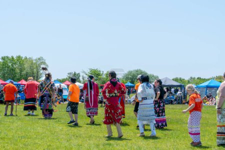 Photo for 2-Spirit Pow wow, hosted by 2-Spirited People of the 1st Nations. Competition and celebration. Powwow Indigenous performers: Toronto, Ontario, Canada - May 27, 2023. - Royalty Free Image