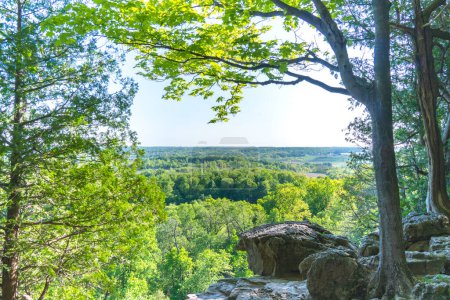 Photo for Rattlesnake Point Conservation Area view. Located in Ontario, Canada. Scenic and popular natural reservation. Stunning frame view at popular Canadian tourist traveller's route and hiking trail. Background with natural frame and copy space - Royalty Free Image