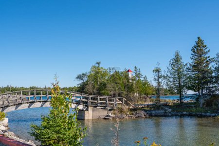 South Baymouth marine greenery beauty, picturesque nature setting on Manitoulin Island. Maritime heritage of the region. Shores of Lake Huron. Open to the public for tours and tourists.