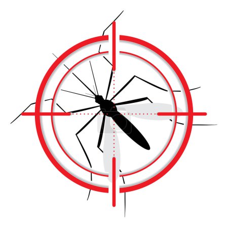 Illustration for Mosquito with stilt target. Sight signal. Target Symbol. Ideal for educational, informational, or related health advisory. Editable vector - Royalty Free Image