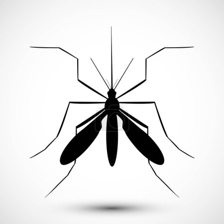 Illustration for Isolated  illustrated Mosquito. Nature Aedes Aegypti. Ideal for educational, informational, or related health advisory. Editable vector - Royalty Free Image