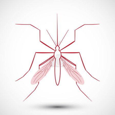 Illustration for Isolated  illustrated Mosquito. Nature Aedes Aegypti. Ideal for educational, informational, or related health advisory. Editable vector - Royalty Free Image
