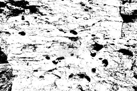 Illustration for Rock and stones vector overlay texture. Black and white stones and rocks texture. Different boulders vector background. Grunge trace of pebbles, marble, mineral cobble. - Royalty Free Image