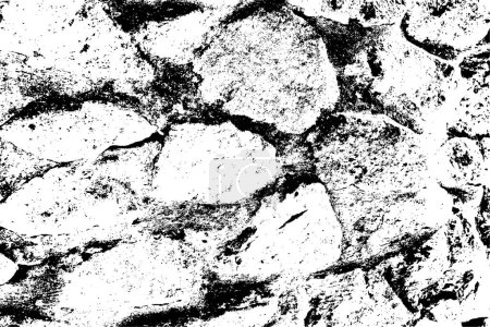 Illustration for Vector overlay texture of stones and rocks. Grunge texture of different boulders. Cracked and damaged stones rubble. - Royalty Free Image
