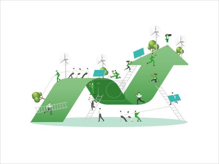 Illustration for ESG sustainability business, Arrow - Royalty Free Image