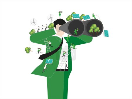 Ilustración de Negocio de sostenibilidad ESG, Visión - Imagen libre de derechos