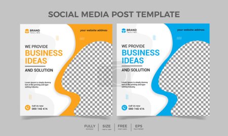 Téléchargez les photos : Conception de bannière pour modèle de médias sociaux agence d'affaires et marketing d'entreprise - en image libre de droit