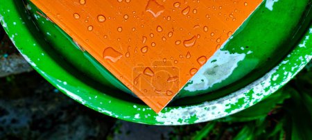 Photo for Portrait of water drops on PVC - Royalty Free Image