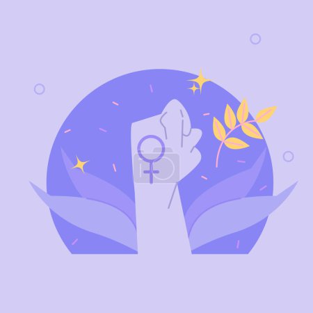 Photo for Empowering Women Everywhere: A Flat Design Vector of Hands Celebrating International Women's Day - Royalty Free Image