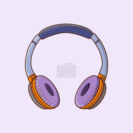 Headphone vector icon illustration, Earphones icon logo, Headphone Illustration vector design.