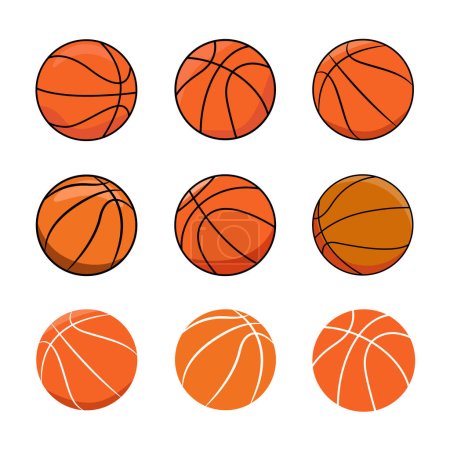 Ilustración de Ilustración de vectores de baloncesto, colección Baloncesto. Icono de deportes de baloncesto. - Imagen libre de derechos