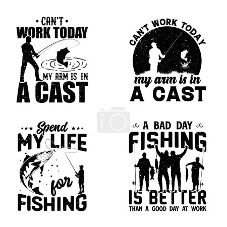 Fishing t-shirt design with vector graphics, Fishing t-shirt design bundle 