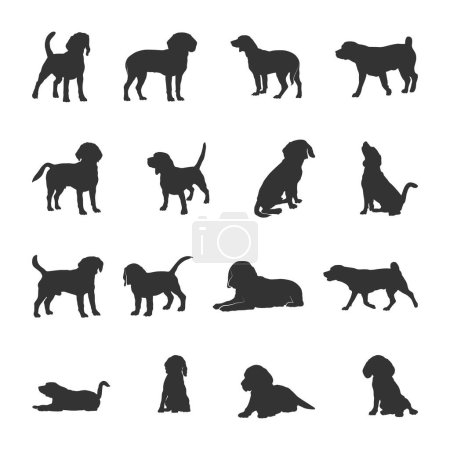 Ilustración de Siluetas para perros Beagle, Silueta Beagle, Beagle SVG - Imagen libre de derechos