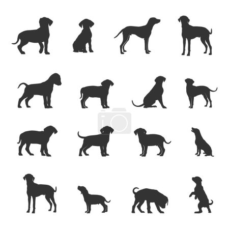 Illustration for Dalmatian dog silhouettes, Dalmatian silhouette, Dalmatian dog vector, Dalmatian dog SVG - Royalty Free Image