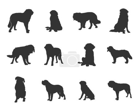 Illustration for Saint bernard dog silhouette, Saint bernard silhouettes, Saint bernard SVG, Saint bernard vector - Royalty Free Image