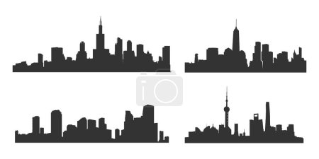 Illustration for City silhouette, City skyline silhouettes, City SVG, City vector - Royalty Free Image