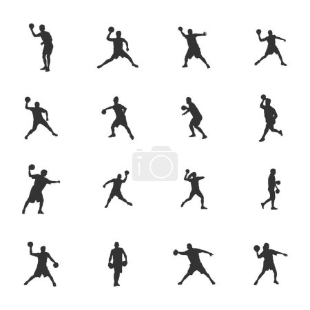 Ilustración de Jugadores de Dodgeball silueta, jugador de Dodgeball SVG, jugador de Dodgeball vector - Imagen libre de derechos