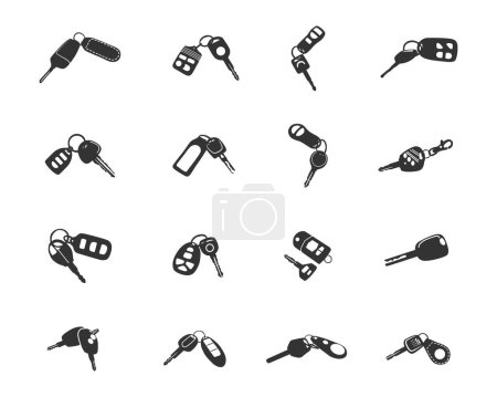Illustration for Car Key Silhouettes, Car Keys SVG, Vehicle Keys Svg, Vehicle Keys Silhouette - Royalty Free Image