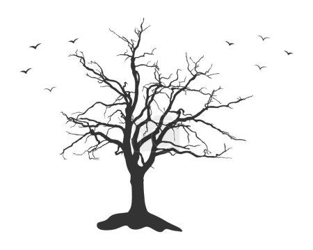 Arbre mort effrayant silhouette, Arbre silhouette, Silhouette nue, Arbre SVG, Icône de l'arbre