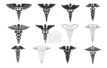 Silueta de símbolo de caduceo, svg de símbolo de caduceo, silueta de símbolo médico, svg de símbolo médico, clipart de símbolo de caduceo, silueta de símbolo médico de caduceo. 