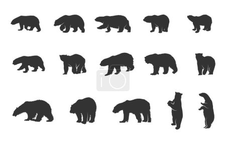 Ilustración de Siluetas de oso polar, oso polar svg, ilustración de vectores de oso polar, vector de oso polar, siluetas de oso, clipart de oso polar - Imagen libre de derechos