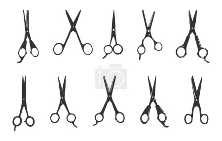 Barber scissors silhouette, Scissors silhouette, Barber scissors svg, Hair scissors silhouette, Hair stylist scissors svg, Hair saloon scissors svg, Scissors svg, Scissors clipart, Scissors vector illustration 