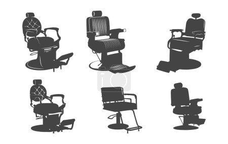 Barber chairs silhouette, Barber chair svg, Salon chairs silhouette, Salon chairs svg, Barber chair vector illustration