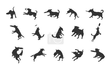  Frisbee chien silhouette, Frisbee chien svg, Frisbee chien silhouette accrocheur, Saut frisbee chien svg, Chien svg, Saut chien svg, Saut chien silhouette