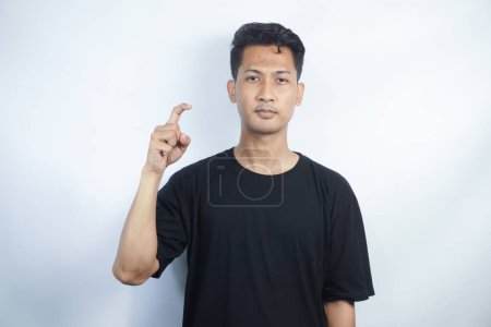 Photo for Man showing letter X isolated on white background, closeup. Finger spelling alphabet in American Sign Language. ASL concept - Royalty Free Image