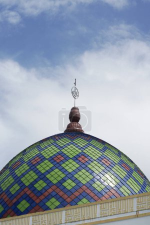Photo for The harmony of the dome of the Islamic mosque with the sky, the details of the dome - Royalty Free Image