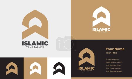 Illustration for Flat design islamic dome modern logo template - Royalty Free Image