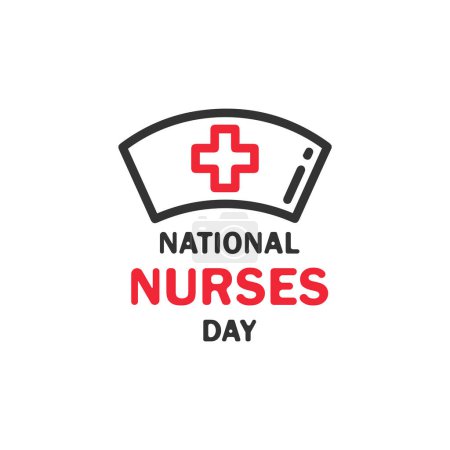 Illustration for National nurses day slogan, typography graphic design, vektor illustration, for t-shirt, background, web background, poster and more. - Royalty Free Image