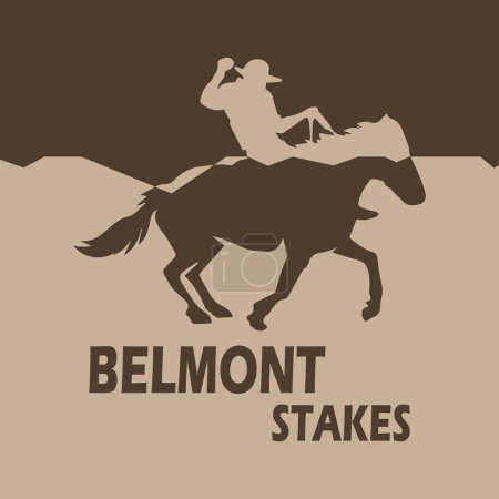 Ilustración de Belmont stakes slogan, diseño gráfico tipográfico, ilustración vektor, para camiseta, fondo, fondo web, póster y más. - Imagen libre de derechos