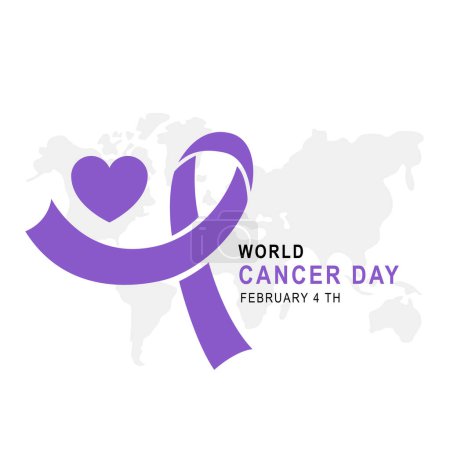 Téléchargez les photos : Concept de la Journée mondiale du cancer. Ruban violet. Illustration vectorielle. - en image libre de droit