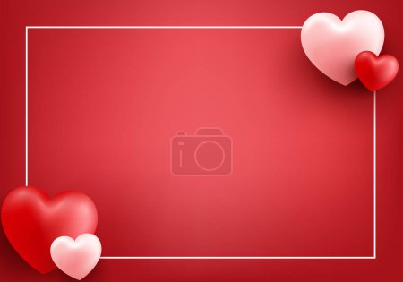 Téléchargez les photos : Valentines réalistes fond rouge avec foyer. - en image libre de droit