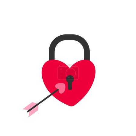 Téléchargez les photos : Symbole vectoriel verrouillé amour et flèche pour la Saint-Valentin. - en image libre de droit