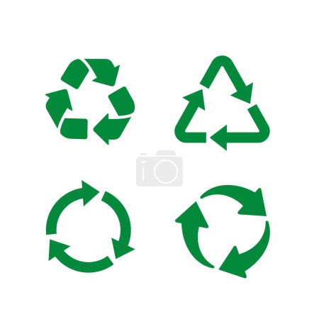 Téléchargez les photos : Recycler l'illustration vectorielle de couleur verte - en image libre de droit