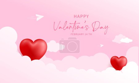 Téléchargez les photos : Vector happy valentines day background pink color - en image libre de droit
