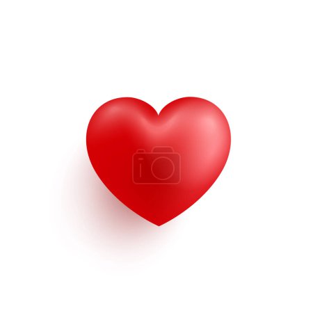 Téléchargez les photos : Vector realistic red heart for valentines day - en image libre de droit
