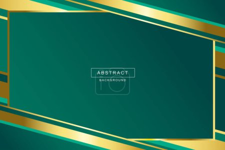 Téléchargez les photos : Vector dark green and gold abstract background modern minimalist with frame - en image libre de droit