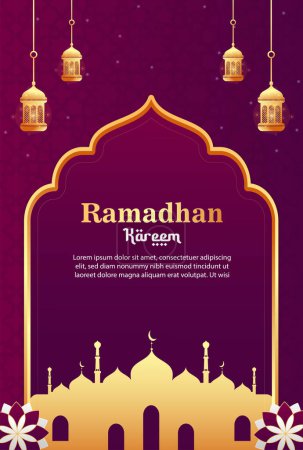 Téléchargez les photos : Modèle d'affiche vectoriel réaliste ramadan kareem - en image libre de droit