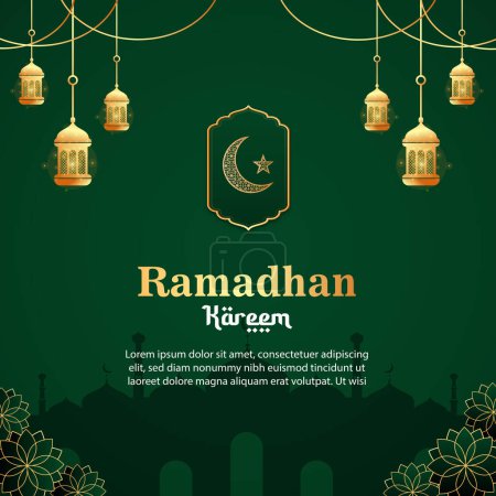 Téléchargez les photos : Vector ramadan kareem instagram post background - en image libre de droit