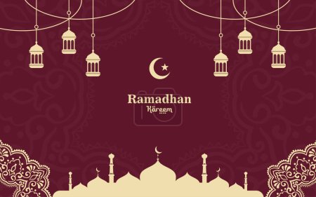 Téléchargez les photos : Ramadan islamique saluant fond avec des ornements - en image libre de droit
